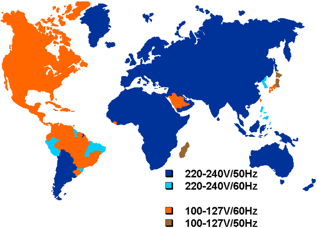 Dockside – AC Line Voltage by Country