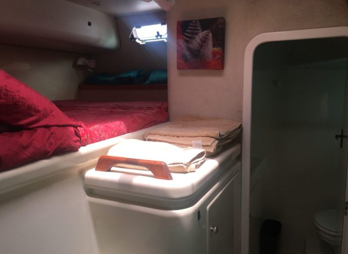 bed, Voyage 47 Mayotte, catamaran for sale