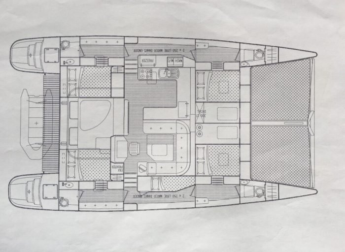 diagram, Voyage 47 Mayotte, catamaran for sale