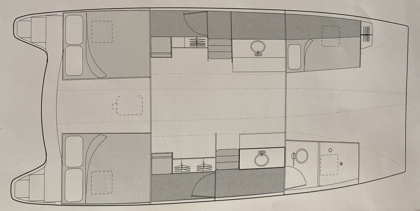 diagram, Endeavour 35 Victory, catamaran for sale