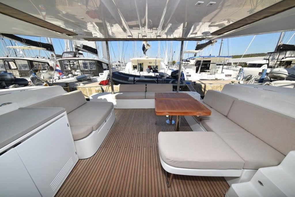 Lagoon 50 saloon and galley interior