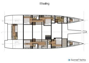 Sunreef 88 DD layout drawing 1