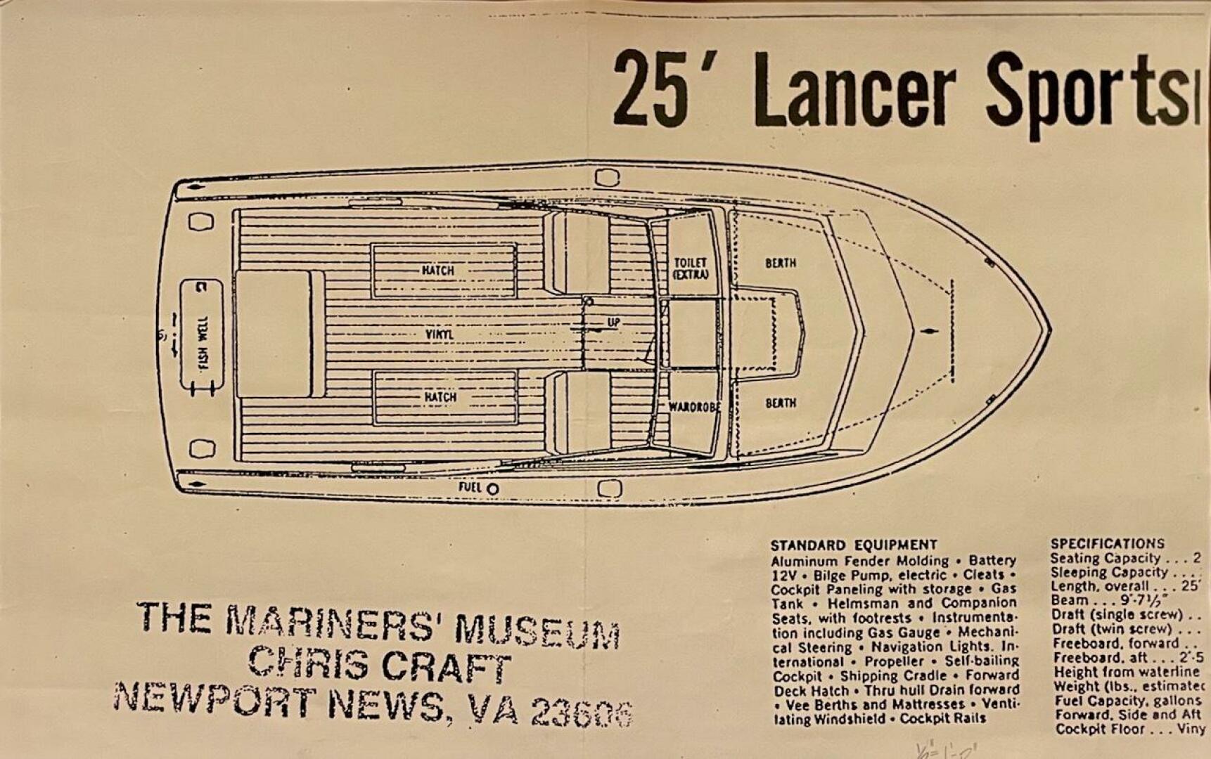 diagram, Chris-Craft, trawler for sale