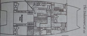 diagram, Endeavour 44, catamaran for sale