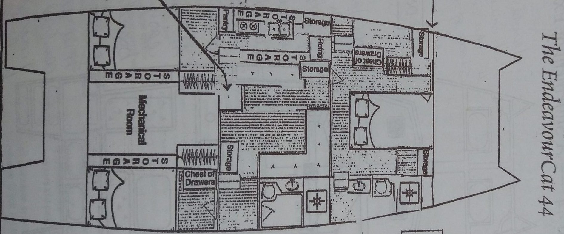 diagram, Endeavour 44, catamaran for sale