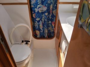 bath, Privilege 37, catamaran for sale