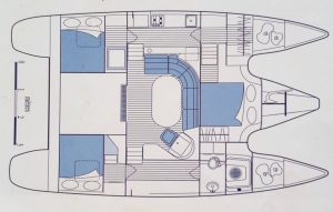diagram, Privilege 37, catamaran for sale