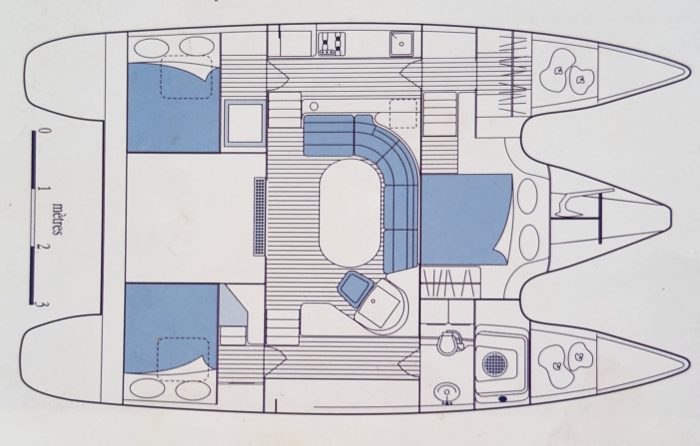 diagram, Privilege 37, catamaran for sale