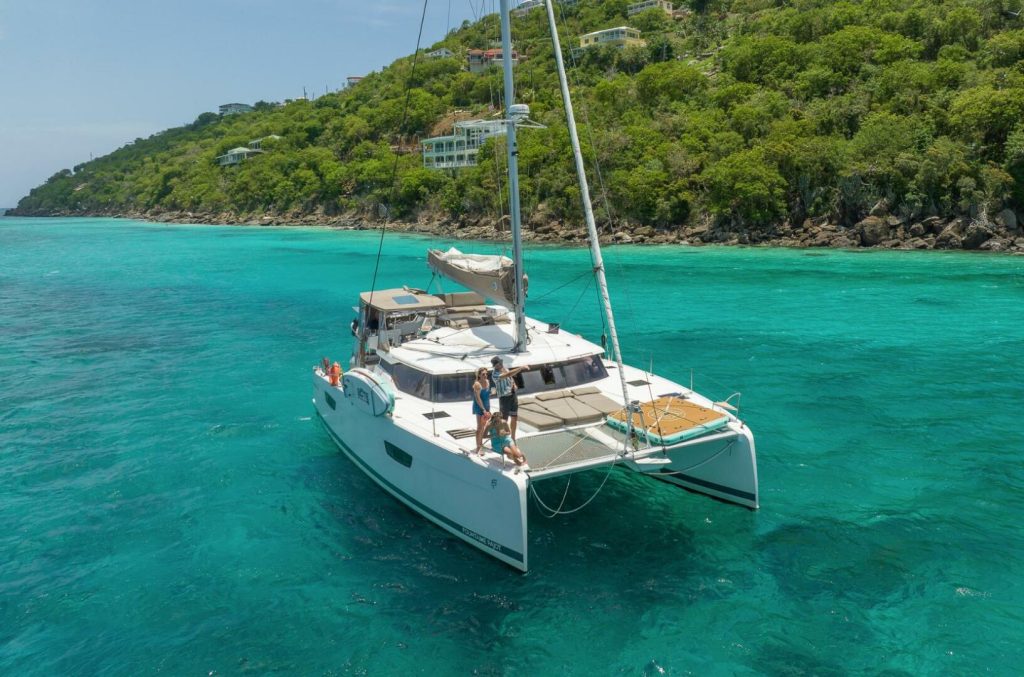 2019 Fountaine Pajot Saona 47 S/V Luna Bliss under way in the British Virgin Islands