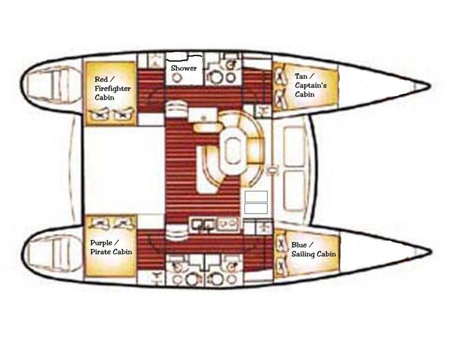 diagram, Lagoon 410, catamaran for sale