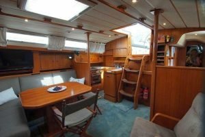 salon, Hallberg Rassy 53, sailboat for sale