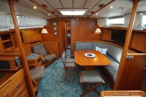 salon, Hallberg Rassy 53, sailboat for sale