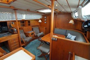salon, Hallberg Rassy 53, sailboat for sale
