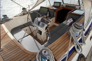 cockpit, Hallberg Rassy 53, sailboat for sale