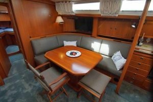 salon, Hallberg Rassy 53, sailboat for sale