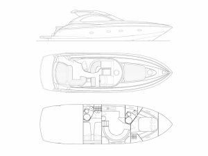 Sunseeker 47 Portofino layout drawing 1