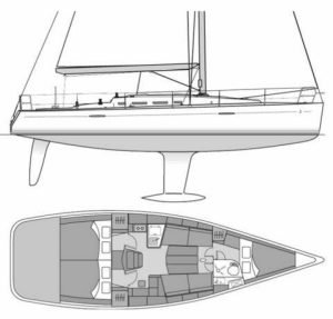 diagram, Beneteau 40 First, sailboat for sale