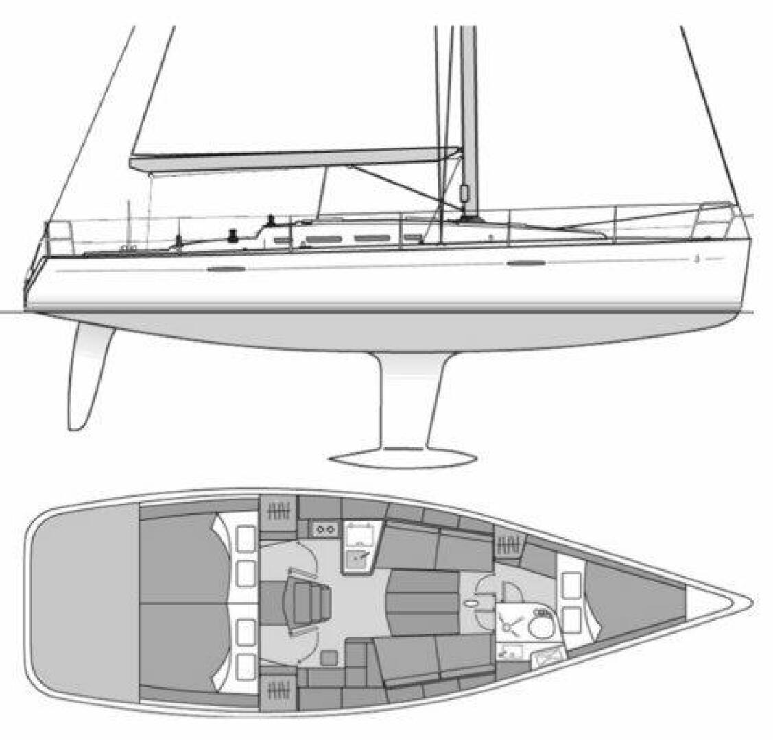 diagram, Beneteau 40 First, sailboat for sale