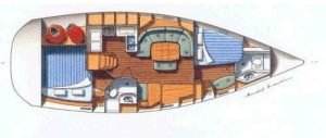 Beneteau 393 layout drawing 1