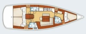 Beneteau 43 Oceanis layout drawing 1