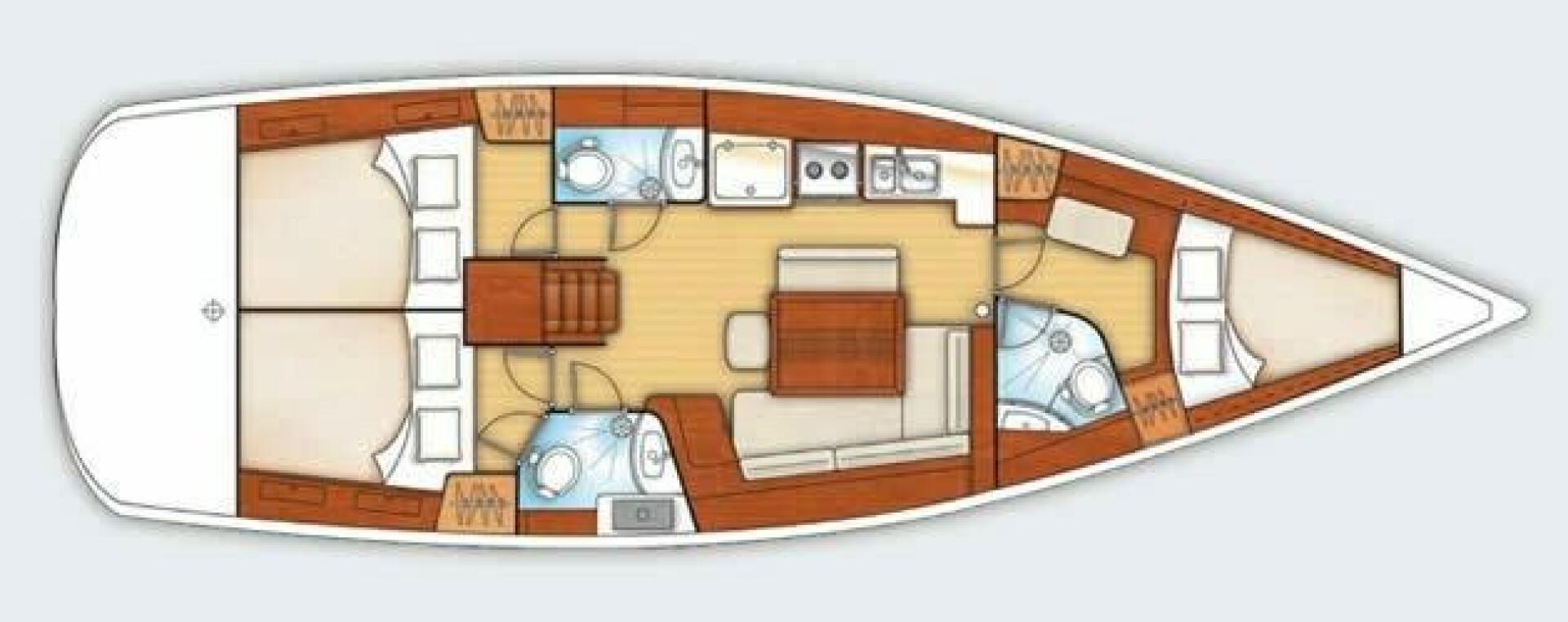 diagram, Beneteau 43 Oceanis, sailboat for sale