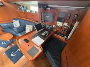 navigation station, Beneteau 57, sailboat for sale