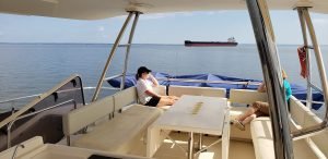 cockpit, Aquila 48, power catamaran for sale