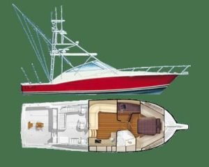 Cabo 45 Express layout drawing 1