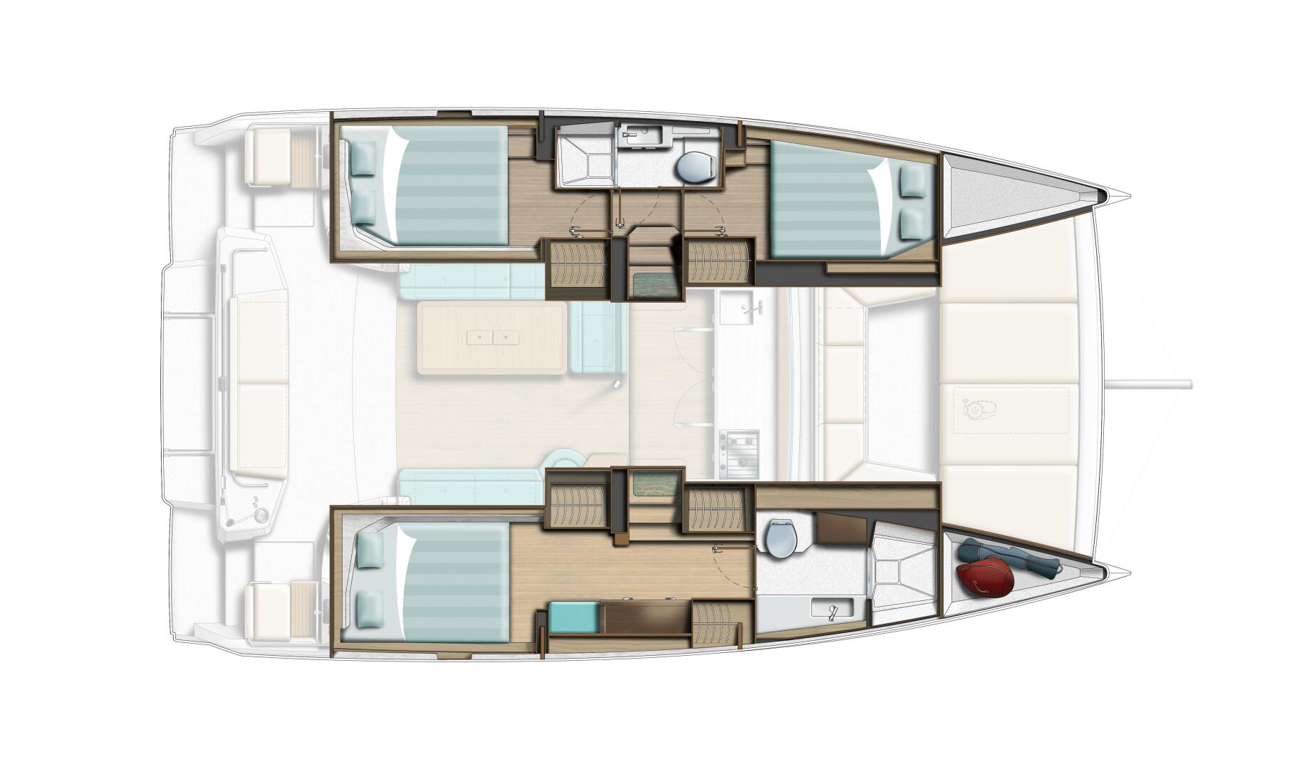 diagram, Bali 38 Catsmart, catamaran for sale