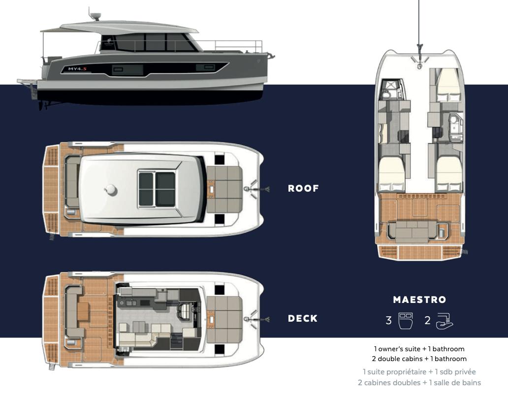 diagram, FP MY4.S, power catamaran for sale
