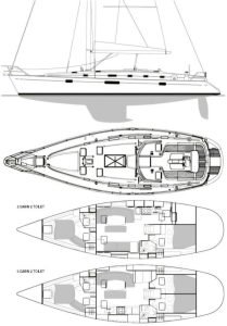 Beneteau 461 Classic layout drawing 1