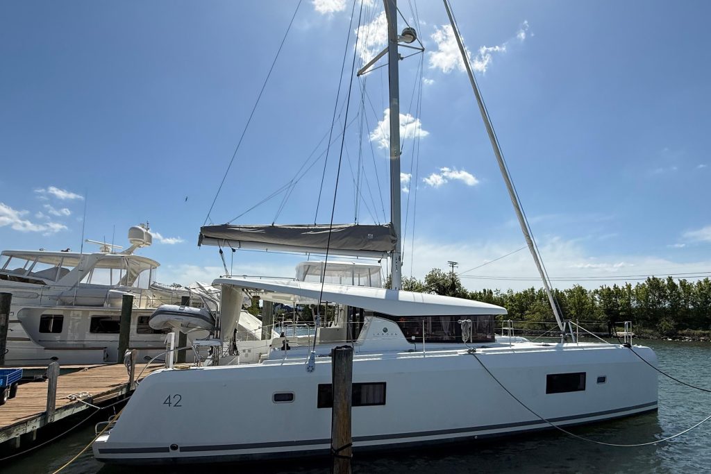 2017 Lagoon 42 catamaran S/V Reunited under way