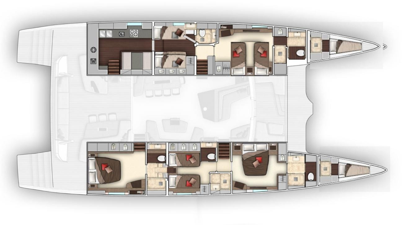 diagram, Lagoon Seventy 7, catamaran for sale