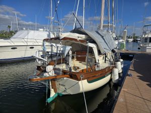 cockpit, Bristol 28 Channel Cutter, sailboat for sale