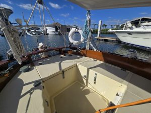 cockpit, Bristol 28 Channel Cutter, sailboat for sale
