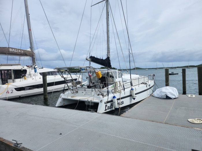 exterior, Dean 365, catamaran for sale
