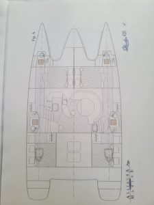 diagram, Privilege 435, catamaran for sale