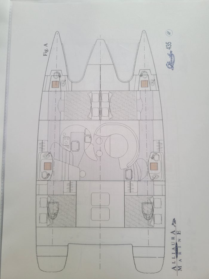 diagram, Privilege 435, catamaran for sale