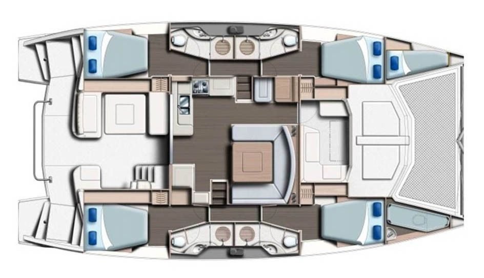 diagram, Leopard 48, catamaran for sale