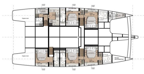 diagram, Sunreef 70, catamaran for sale
