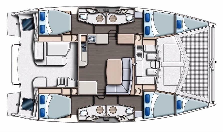 diagram, Leopard 44, catamaran for sale