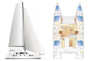diagram, Nautitech 46 Open, catamaran for sale