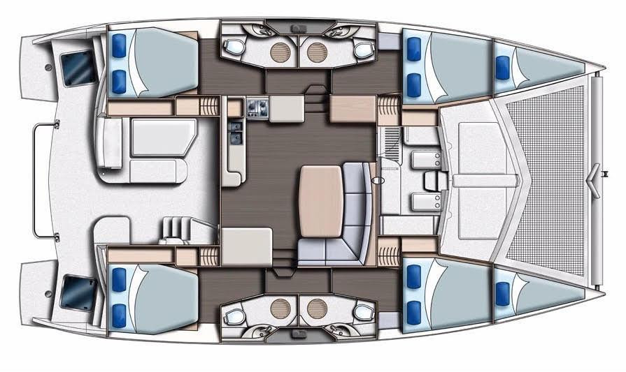 diagram, Leopard 44, catamaran for sale