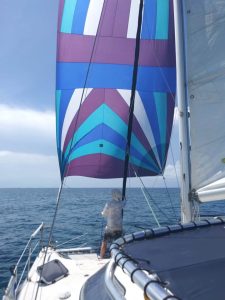 underway, Solaris 32 Sunstar, catamaran for sale