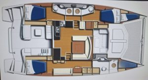 diagram, Leopard 48, catamaran for sale