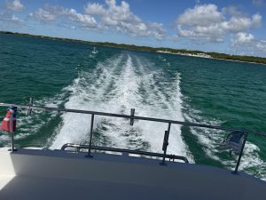 underway, Leopard 43 PowerCat, trawler for sale