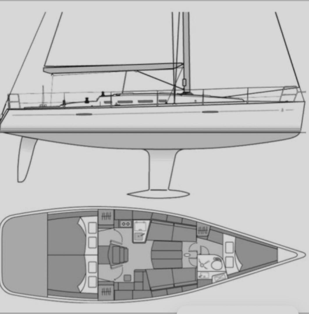 diagram, Beneteau 40 First, sailboat for sale