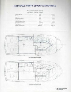 diagram, Hatteras 37 Convertible, trawler for sale