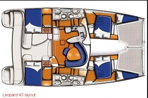 diagram, Leopard 43, catamaran for sale