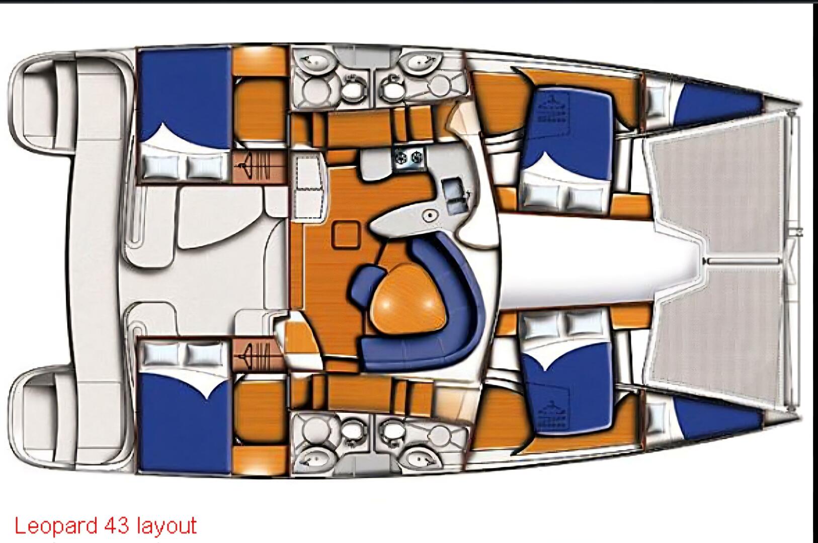 diagram, Leopard 43, catamaran for sale